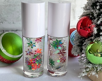 Christmas Time Lip Gloss | Holiday Christmas Lip Gloss | Glitter Iridescent Gloss | Holiday Inspired