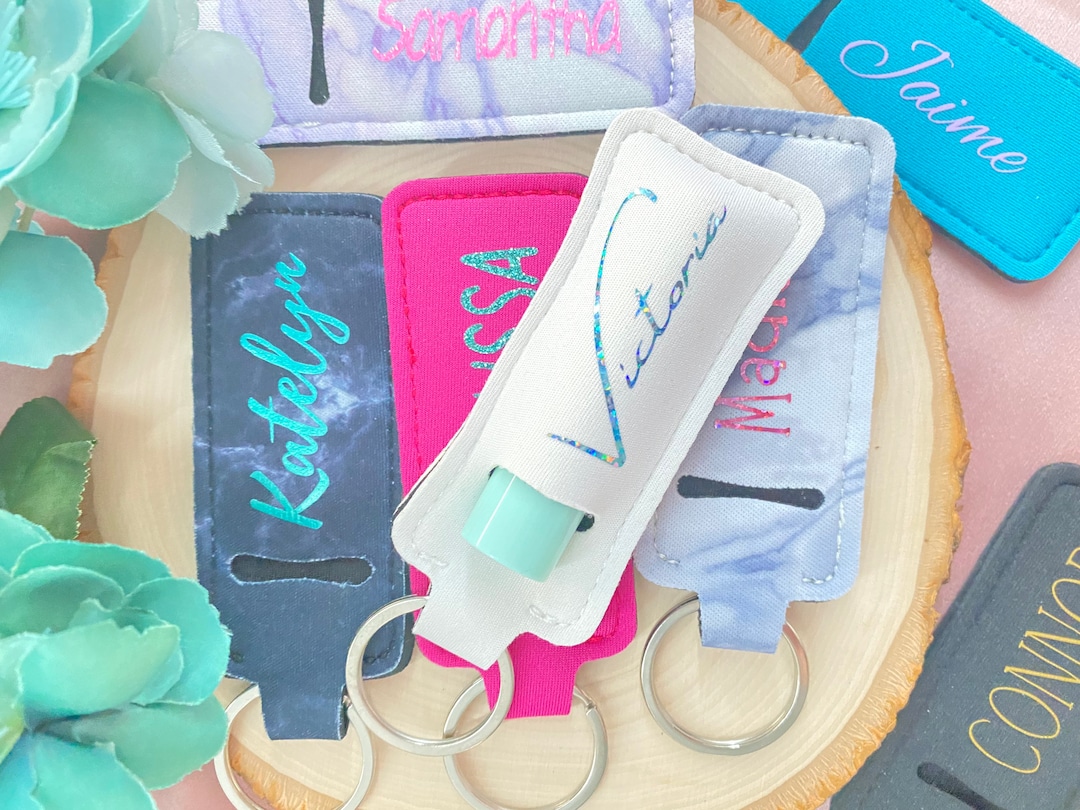 Personalized Lip Balm Holder Lip Balm Keychain Holder Chapstick Holder