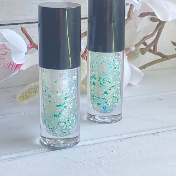 Green Apple Lip Gloss - Glitter Gloss - Flavored Gloss