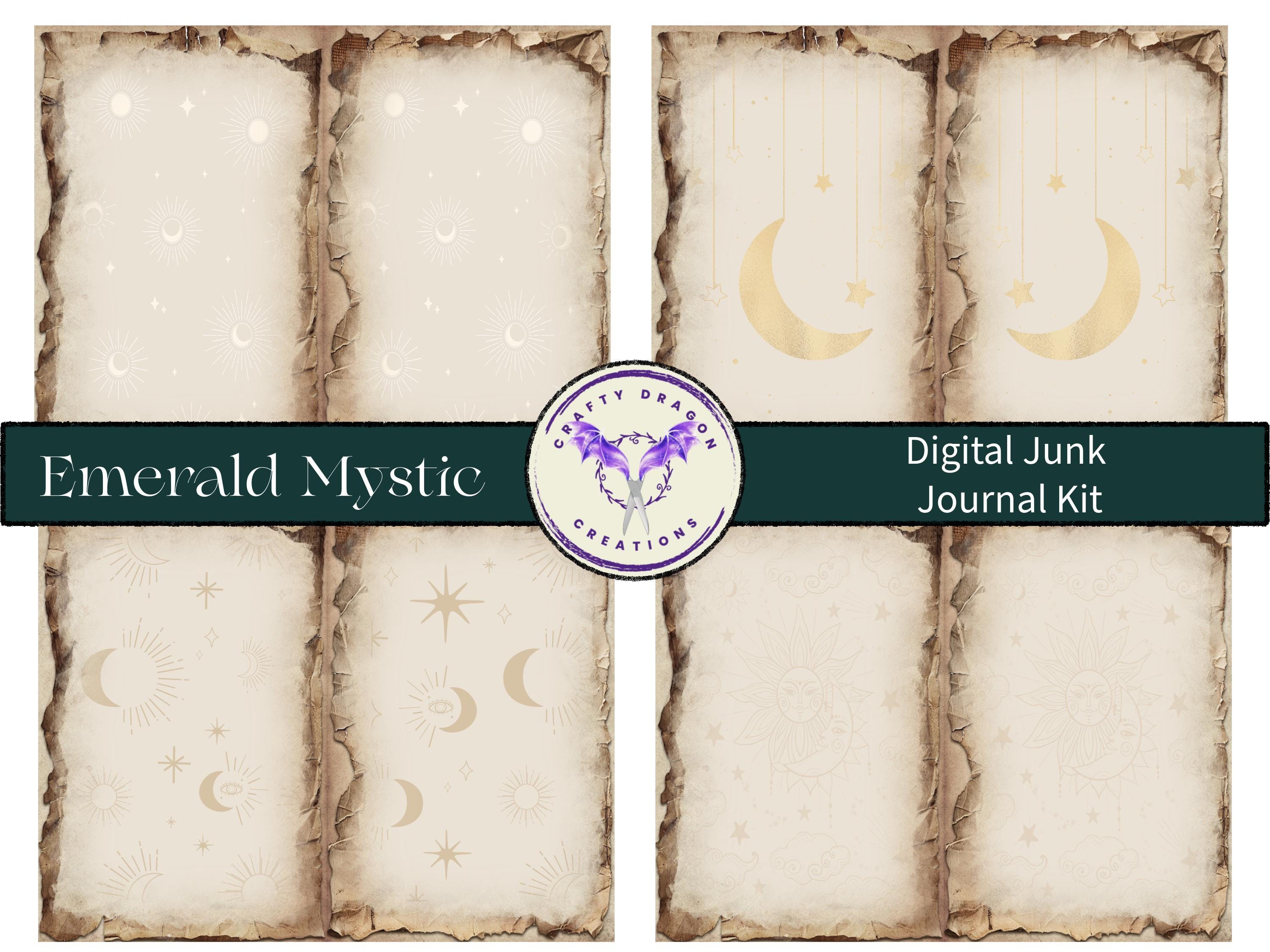 Emerald Mystic Junk Journal, Digital Journal Kit - Etsy