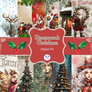 Ein Steam Punk Weihnachten Junk Journal Digital Kit Printable