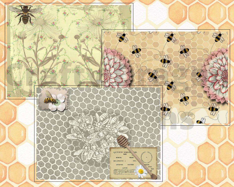 Busy Bee Junk Journal Kit Printable Digital Etsy