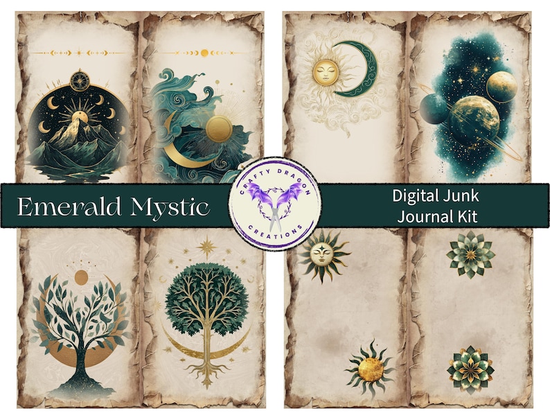Emerald Mystic Junk Journal, Digital Journal Kit - Etsy