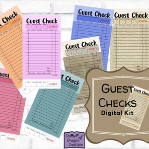 Gastcheques, afdrukbaar digitaal