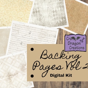 Backing Pages Vol. 2 Junk Journal Kit, Printable Digital