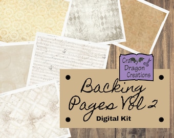 Backing Pages Vol. 2 Junk Journal Kit, Afdrukbare digitale