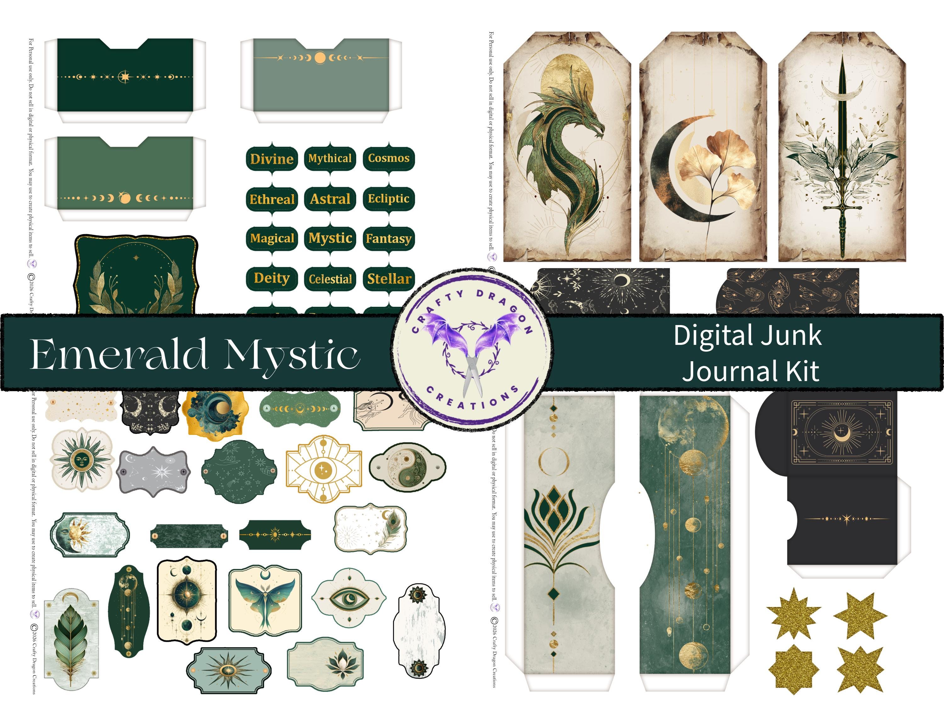 Emerald Mystic Junk Journal, Digital Journal Kit - Etsy