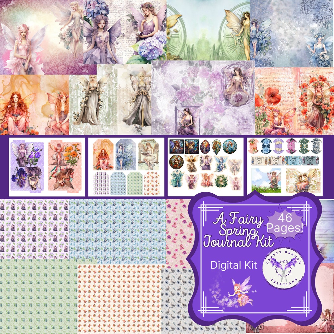 A Fairy Spring Junk Journal Digital Kit Printable - Etsy