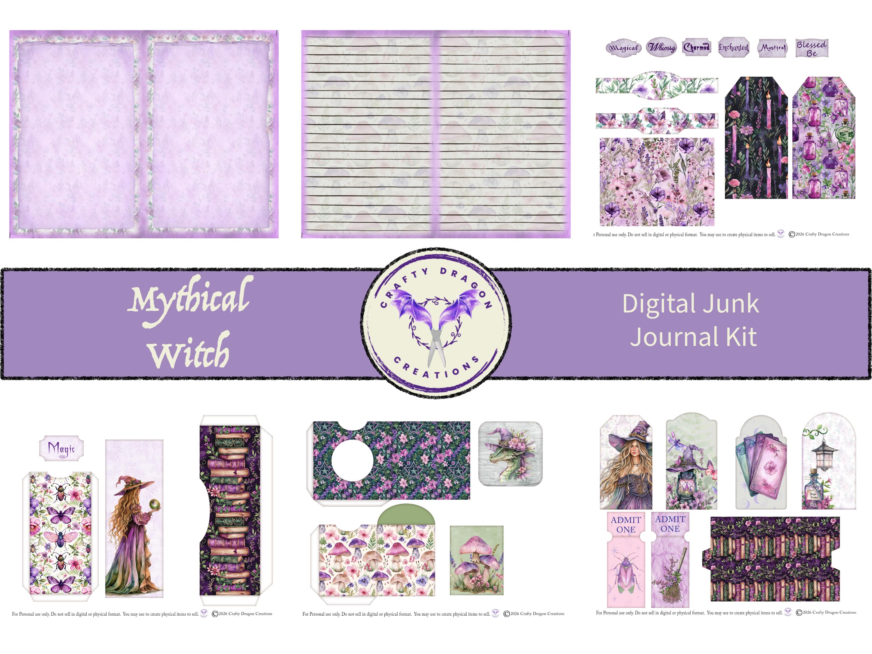 Mythical Witch Junk Journal Kit, Printable Digital - Etsy