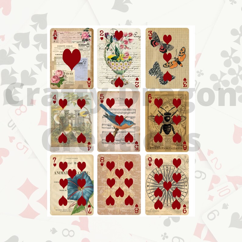 Digital Altered Playing Cards, Printable Digital - Etsy