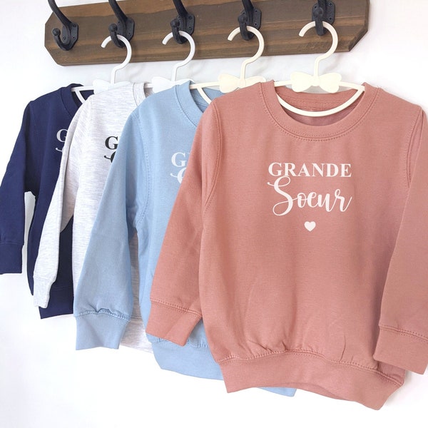 Sweat enfant grande soeur, pull grande sœur pour annonce grossesse