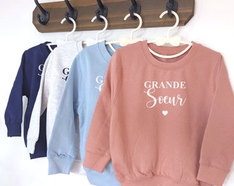 Sweat enfant grande soeur, pull grande sœur pour annonce grossesse