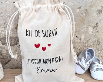 Kit Survie Futur Papa Personnalisé - Cadeau Baby Shower Grossesse Paternité (XL)
