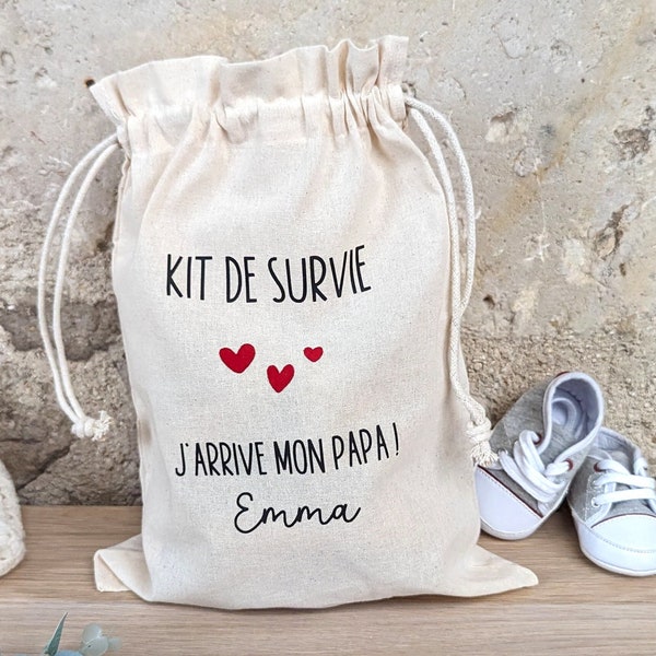 Kit de survie pour Papa - Pochon cadeau futur papa - maternité - Boite papa - Box futur Papa