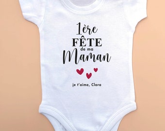 Body personnalisé 1ère fête des mères, bonne fête maman