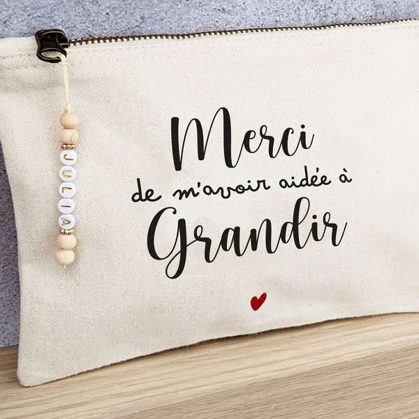 Trousse personnalisée, merci Nounou, ATSEM, Assistante maternelle, Maître, Maîtresse, crèche