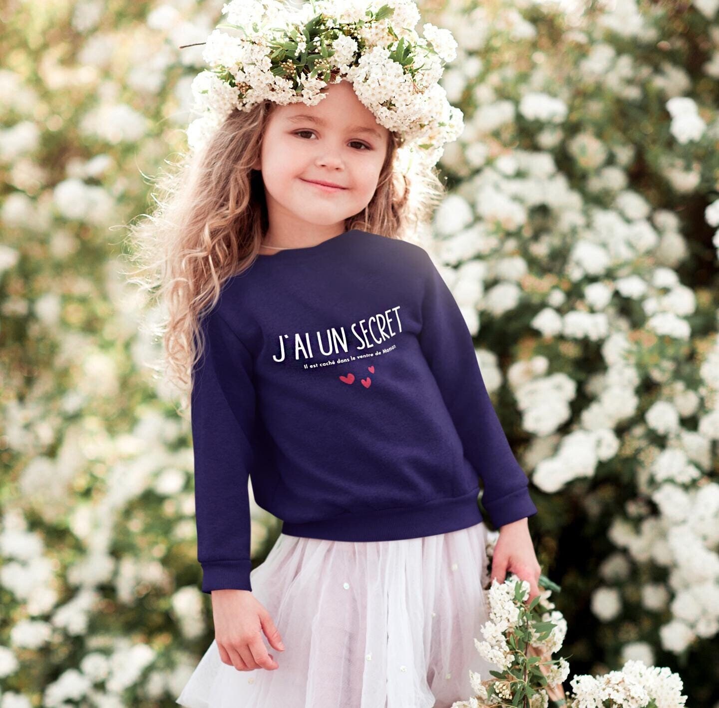 Personalized sweatshirt &quot;I have a secret&quot; - I&#39;m going to be a big sister