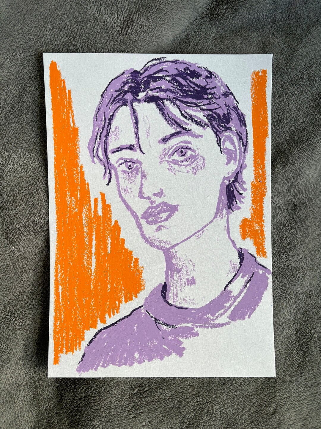 Original Oil Pastel Portrait - Etsy