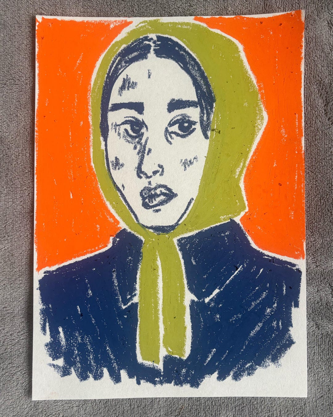 Original Oil Pastel Portrait Drawing - Etsy