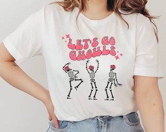 Let's Go Ghouls, Skeleton Western Halloween Shirt, Western Halloween, Halloween Bachelorette Party Shirt, Halloween Bride Shirt,Skeleton Tee