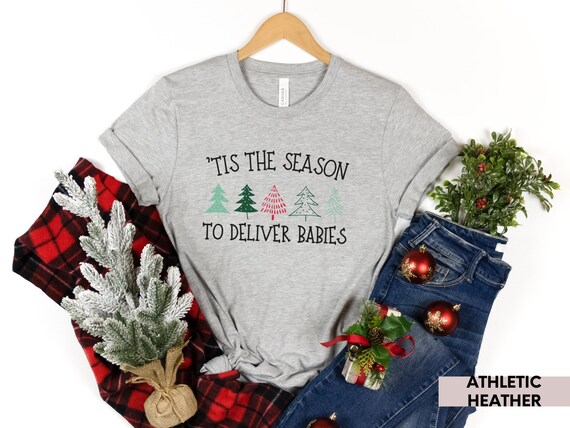 Labor and Delivery Nurse Christmas Shirt, Xmas L&D Nursing Tshirt, Christmas Nurse Tee, Nurse Grad, Holiday Nurse Shirt, OB Nurse, NICU Tee