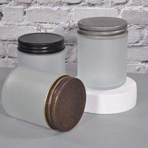 9oz Clear Frosted Nomad Jar with Metal Lid & Candle Box