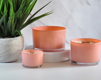 Colección de cuencos para velas Epitome: cuencos vacíos de vidrio pintado, juego de 3