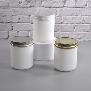 9oz Empty Matte White Nomad Mason Jar with Metal Lid & Gift Box