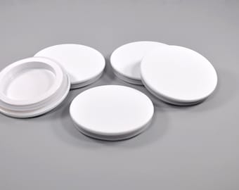 Matte White Flat Top Metal Lids