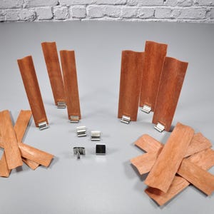 Cherry Wood Wavy S Wicks with Metal Tabs - 20mm / 30mm