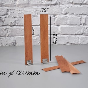 Mechas onduladas en forma de S de madera de cerezo con pestañas metálicas - 20 mm