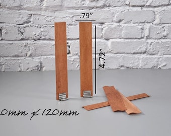 Mechas onduladas en forma de S de madera de cerezo con pestañas metálicas - 20 mm