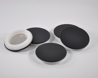 Matte Black Flat Top Metal Lids
