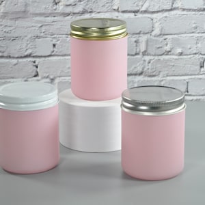 9oz Empty Matte Blush Pink Nomad Mason Jar with Metal Lid & Gift Box
