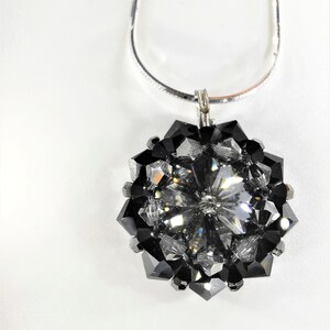 Necklace - Mystic Night, handmade crystal pendant on a 925 silver chain