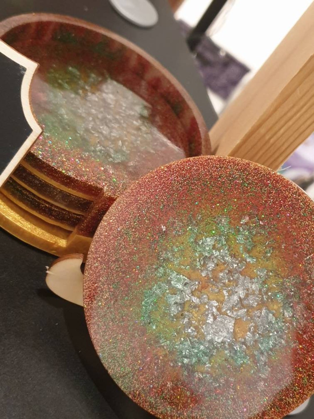 Resin Art Coasters Xmas Etsy