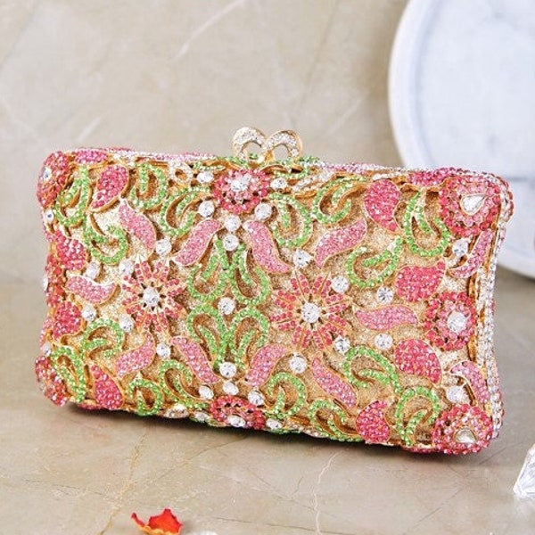 Pink Floral Clutch Etsy