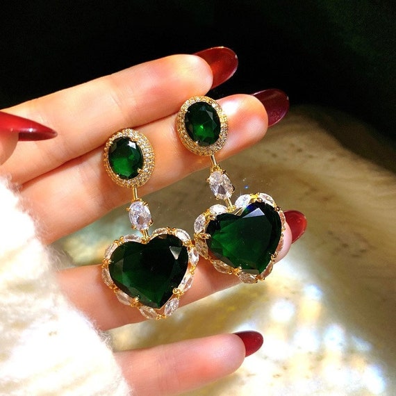 Emerald Heart Earrings | 3d-mon.com