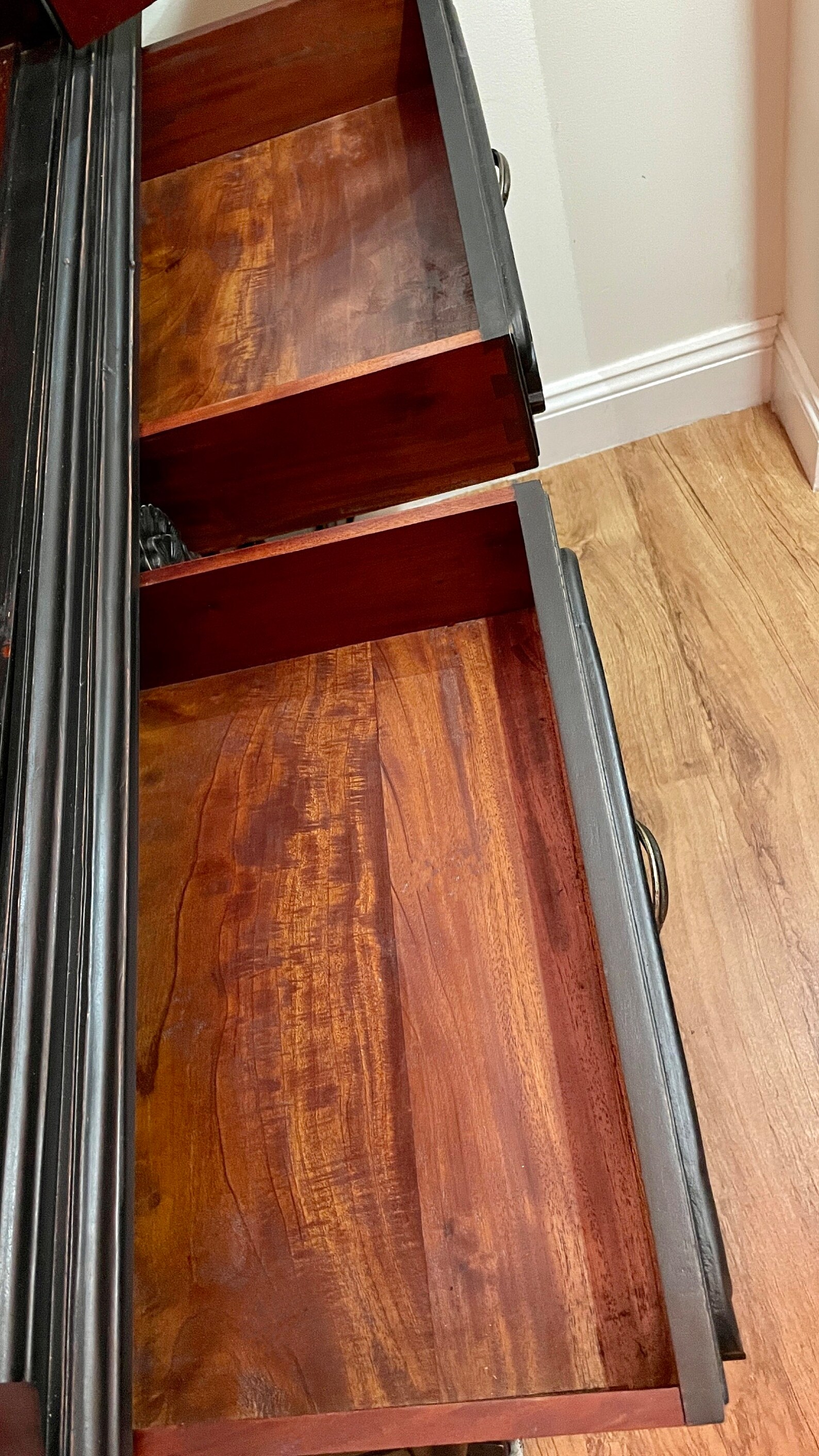 SOLD OUT Black China Hutch With Glass Doors and Claw Etsy