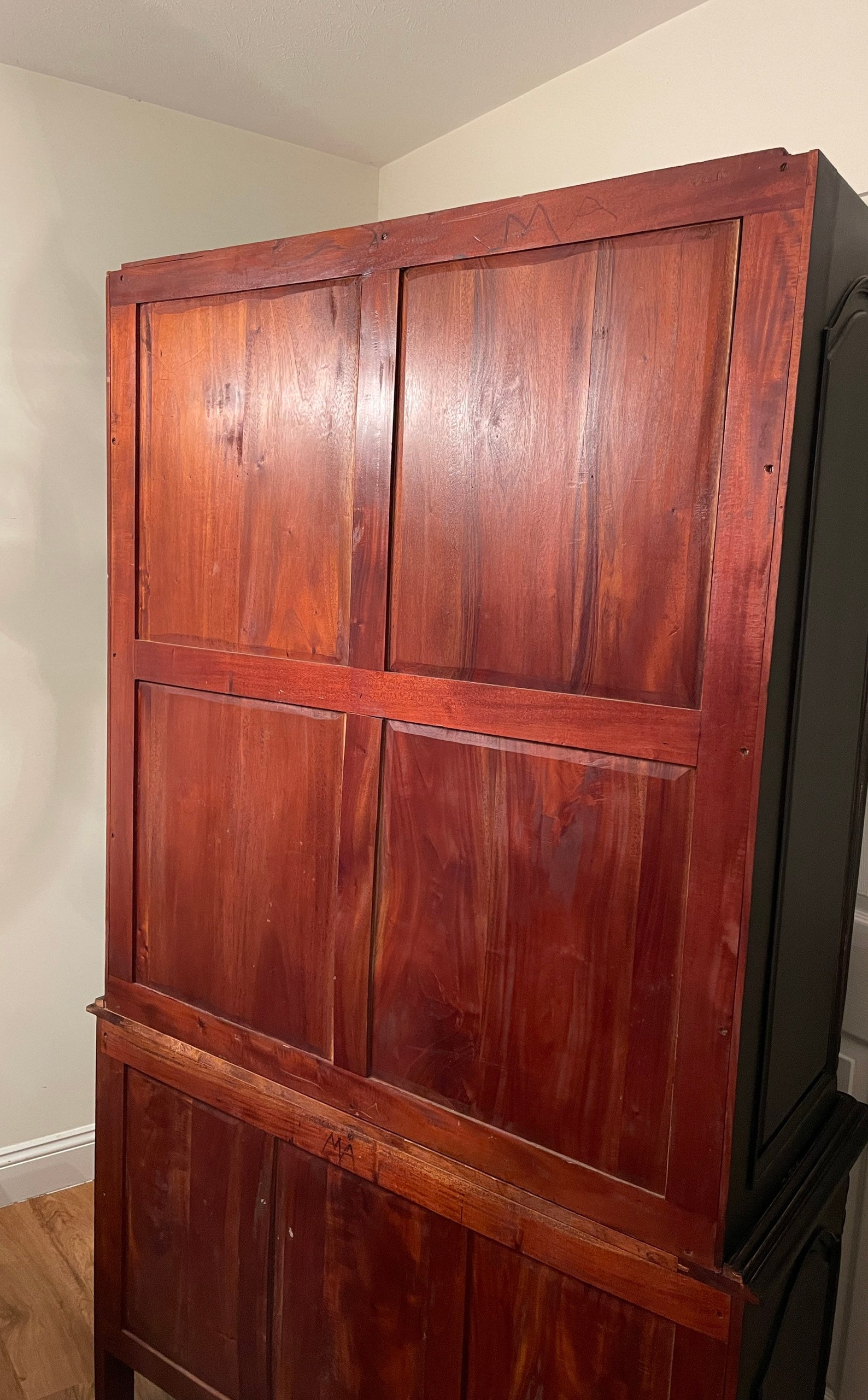 SOLD OUT Black China Hutch With Glass Doors and Claw Etsy