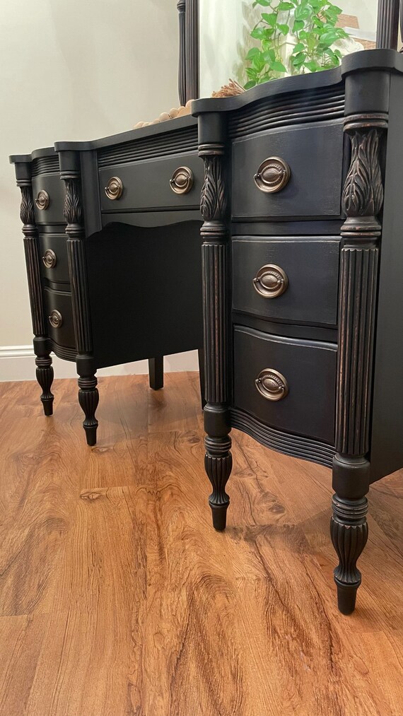 Black discount dresser desk