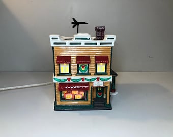 Abt. 56: Al's TV Shop; Schneedorf-Serie; Abteilung 56 RETIRED-Vintage Weihnachtsdorf beleuchtetes Haus, Miniatur-Weihnachtsszene