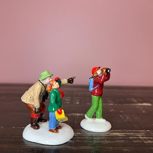 Dept 56: Finding The Bird&#39;s Song -Snow Village Series; Department 56 RETIRED -Vintage Christmas Village Accessory, Miniature Christmas Scene