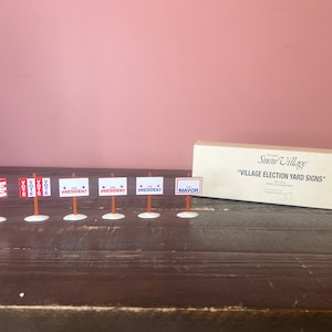 Dept 56: Village Election Yard Signs; Snow Village Series;  Department 56 RETIRED - Vintage Christmas Village Accessory
