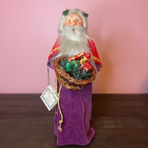 1991 Vintage Byers Choice Caroler - Father Christmas; Vintage Santa Decor, Vintage Christmas Caroler, Handmade Doll, Vintage Holiday Decor