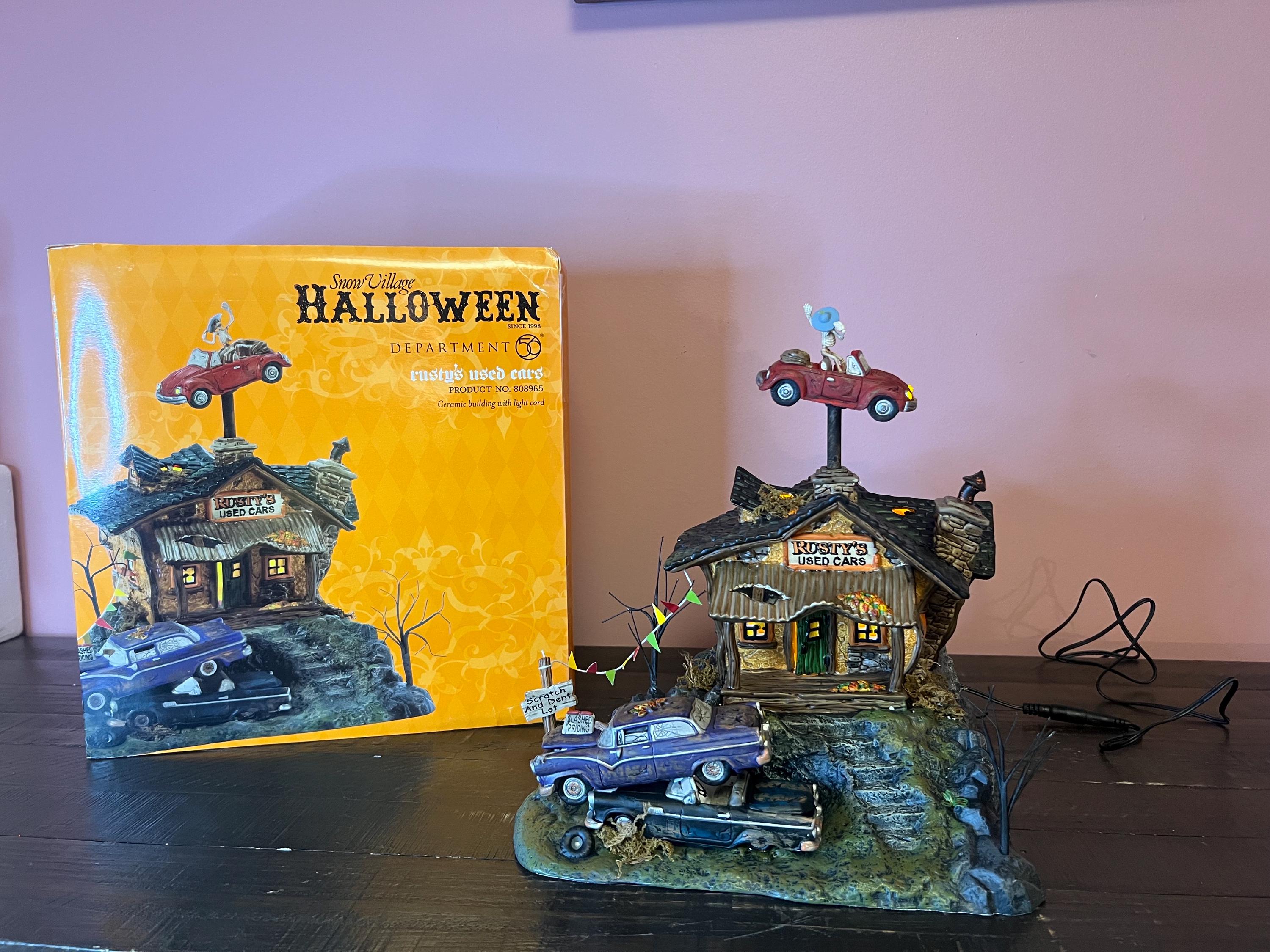 Dept 56 Rusty's used cars AS IS Halloween 2024 house store village Xmas