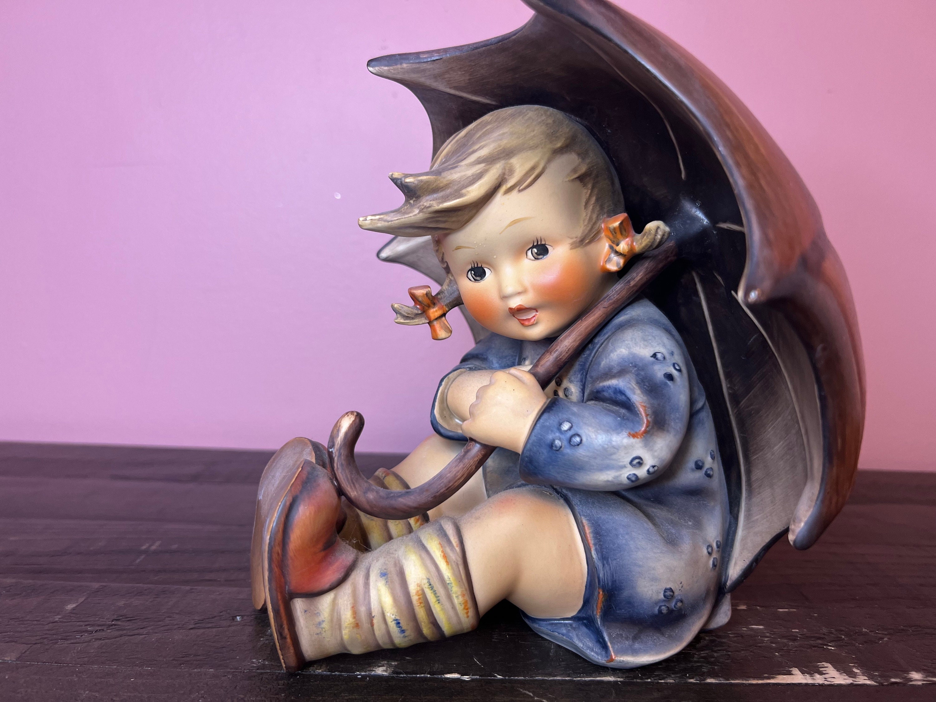 1960s Large Rare Vintage Goebel Hummel Figurine; Umbrella
