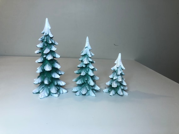 Dept 56 Village Accessory Set of 3 Wintergreen Pines Christmas Tree Snow New NOS Dept 56 Village Accessory Set of 3 Wintergreen Pines Christmas Tree Snow New NOS