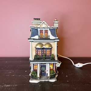 Dept 56 - Teaman & Crupp China Shop: Dickens' Village Series; Department 56- RETIRED- Christmas Village Lighted Holiday Porcelain House