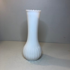Large 11.5 inch Vintage Milk Glass Vase